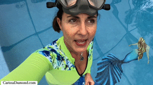xsiteability.com - Carissa in the lime green dive skin and blue fins thumbnail